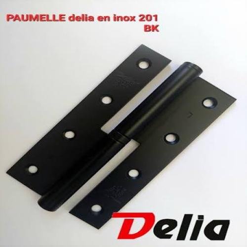 Paumelle inox 140G noir DELIA 