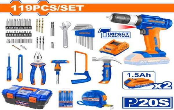 Jeu 119 outils caise pl+visseuse 20V WDF